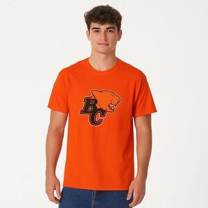 BC Lions Youth Large Graphic Vibrant Orange Short Sleeve 100% Cotton T-Shirt